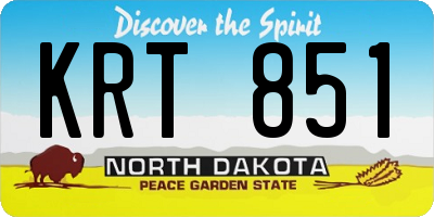 ND license plate KRT851