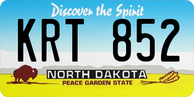 ND license plate KRT852