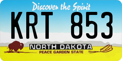 ND license plate KRT853