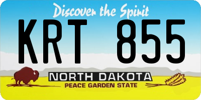 ND license plate KRT855