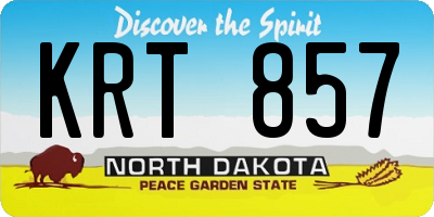 ND license plate KRT857