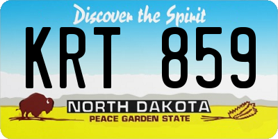 ND license plate KRT859