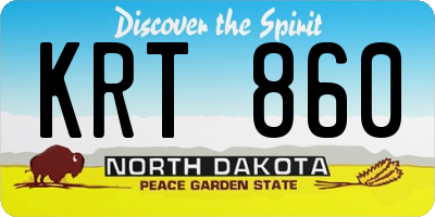 ND license plate KRT860