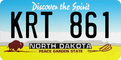 ND license plate KRT861