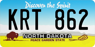 ND license plate KRT862