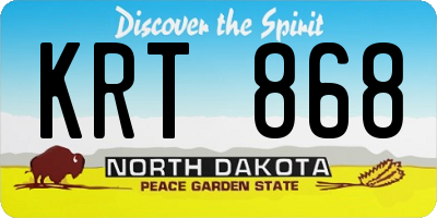 ND license plate KRT868
