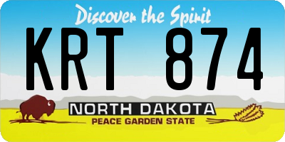 ND license plate KRT874