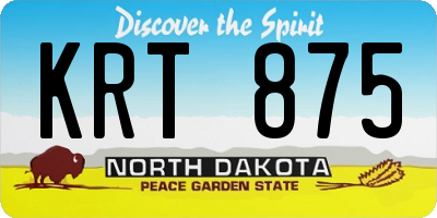 ND license plate KRT875
