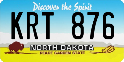 ND license plate KRT876