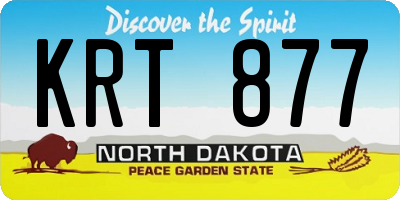 ND license plate KRT877