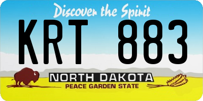 ND license plate KRT883