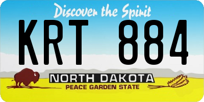 ND license plate KRT884