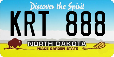 ND license plate KRT888