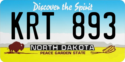 ND license plate KRT893