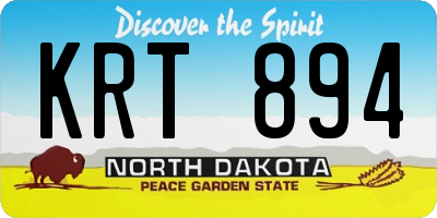ND license plate KRT894