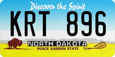 ND license plate KRT896