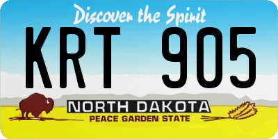 ND license plate KRT905
