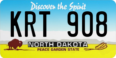 ND license plate KRT908