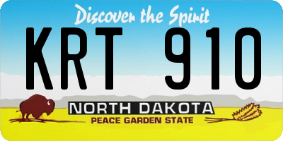 ND license plate KRT910