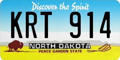 ND license plate KRT914