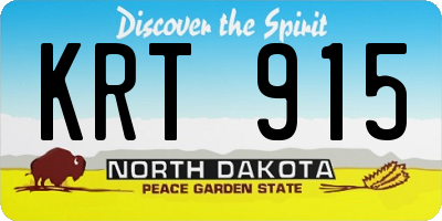 ND license plate KRT915
