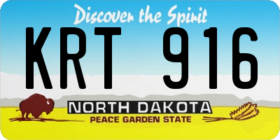 ND license plate KRT916