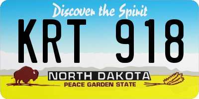 ND license plate KRT918