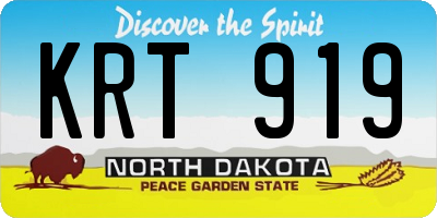 ND license plate KRT919