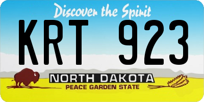 ND license plate KRT923