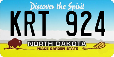ND license plate KRT924
