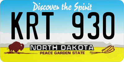 ND license plate KRT930