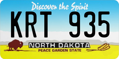 ND license plate KRT935