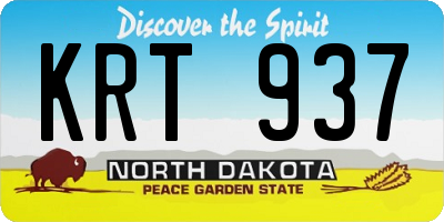 ND license plate KRT937