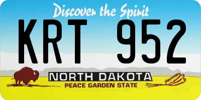 ND license plate KRT952