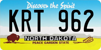 ND license plate KRT962