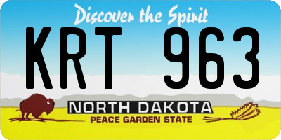 ND license plate KRT963