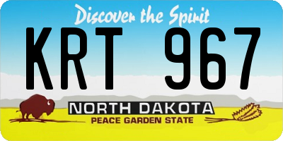 ND license plate KRT967