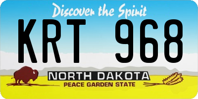 ND license plate KRT968