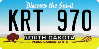 ND license plate KRT970