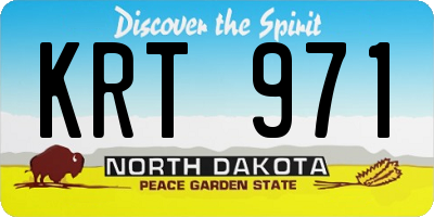 ND license plate KRT971