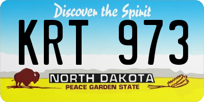 ND license plate KRT973