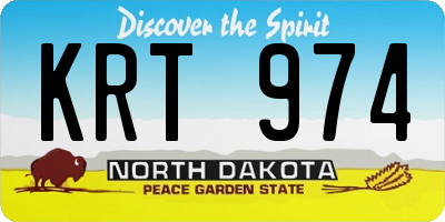 ND license plate KRT974