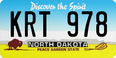 ND license plate KRT978