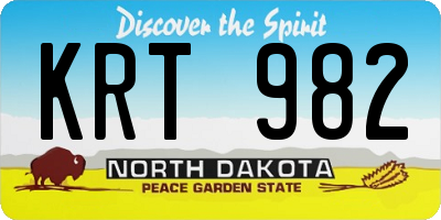 ND license plate KRT982