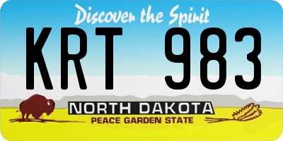 ND license plate KRT983