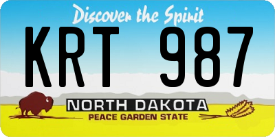 ND license plate KRT987