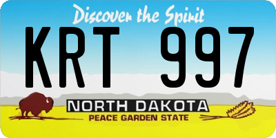 ND license plate KRT997