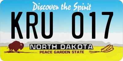 ND license plate KRU017