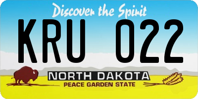 ND license plate KRU022