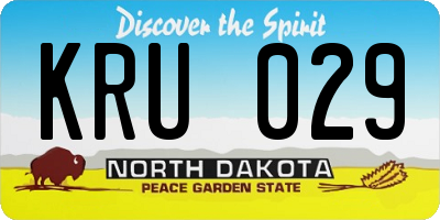 ND license plate KRU029